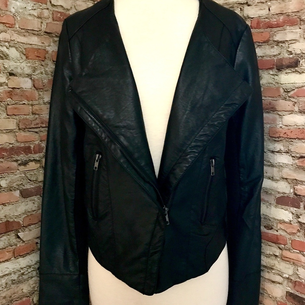 Faux Leather Moto Jacket